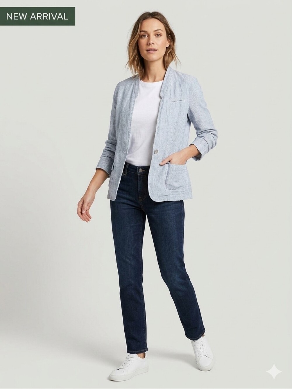 Poetry Linene striped blazer-6 #095